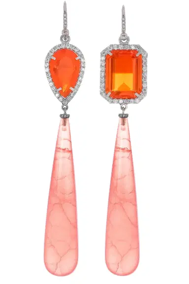 IRENE NEUWIRTH JEWELRY Fire Opal Rhodochrosite Drop Earrings | Thumbnail 1 IRENE NEUWIRTH JEWELRY Fire Opal Rhodochrosite Drop Earrings | Thumbnail 1