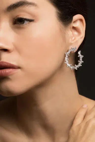Suzanne Kalan Fireworks Diamond Spiral Hoop Earrings | Thumbnail 2 Suzanne Kalan Fireworks Diamond Spiral Hoop Earrings | Thumbnail 2
