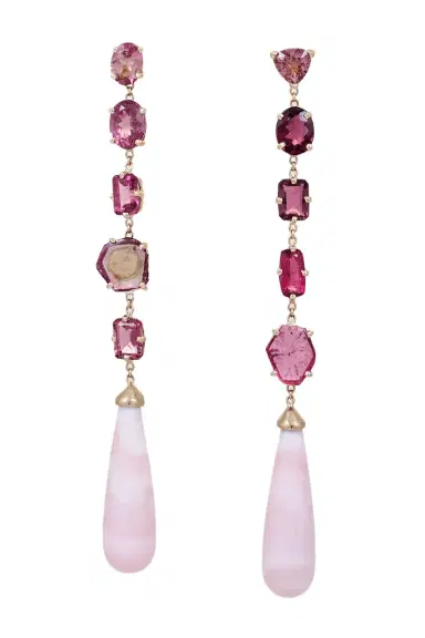 Jacquie Aiche Five Prong Pink Droplet Stud Earrings | Thumbnail 1 Jacquie Aiche Five Prong Pink Droplet Stud Earrings | Thumbnail 1