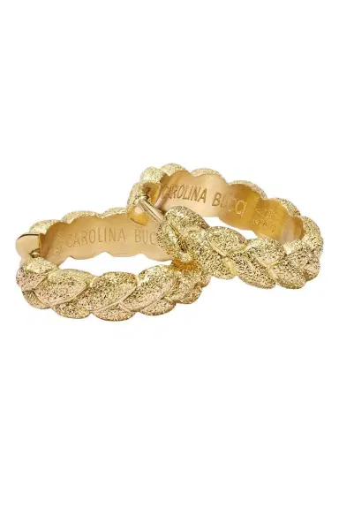 Carolina Bucci Florentine Finish Everyday Huggie Earrings - Yellow Gold | Thumbnail 1 Carolina Bucci Florentine Finish Everyday Huggie Earrings - Yellow Gold | Thumbnail 1