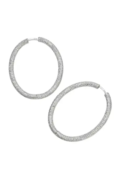 Carolina Bucci Florentine Finish Large Oval Hoop Earrings | Thumbnail 7 Carolina Bucci Florentine Finish Large Oval Hoop Earrings | Thumbnail 7