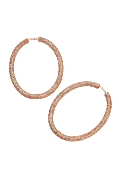 Carolina Bucci Florentine Finish Large Oval Hoop Earrings | Thumbnail 8 Carolina Bucci Florentine Finish Large Oval Hoop Earrings | Thumbnail 8