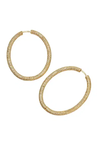 Carolina Bucci Florentine Finish Large Oval Hoop Earrings | Thumbnail 1 Carolina Bucci Florentine Finish Large Oval Hoop Earrings | Thumbnail 1
