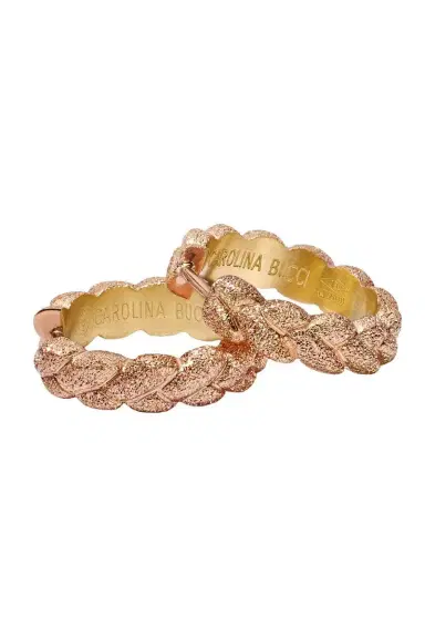 Carolina Bucci Florenting Finish Everyday Huggie Earrings - Rose Gold | Thumbnail 1 Carolina Bucci Florenting Finish Everyday Huggie Earrings - Rose Gold | Thumbnail 1