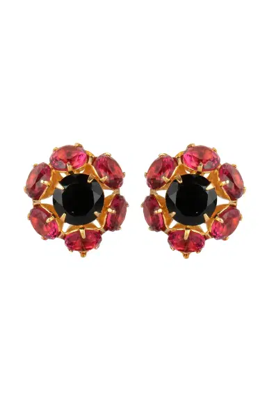BOUNKIT JEWELRY Fuchsia Quartz Onyx Gaiana Stud Earrings | Thumbnail 1 BOUNKIT JEWELRY Fuchsia Quartz Onyx Gaiana Stud Earrings | Thumbnail 1