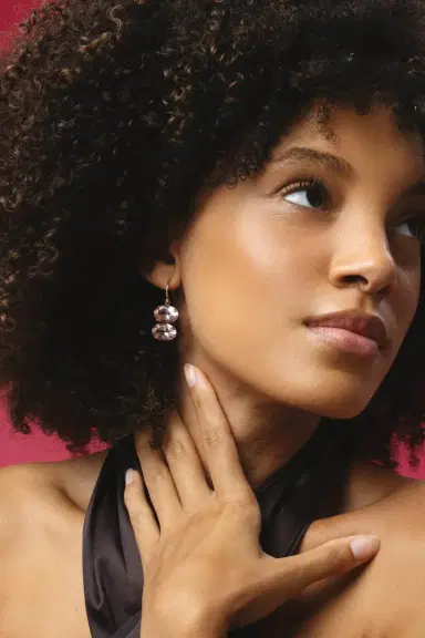 IRENE NEUWIRTH JEWELRY Gemmy Gem Double Stone Morganite Earrings | Thumbnail 4 IRENE NEUWIRTH JEWELRY Gemmy Gem Double Stone Morganite Earrings | Thumbnail 4