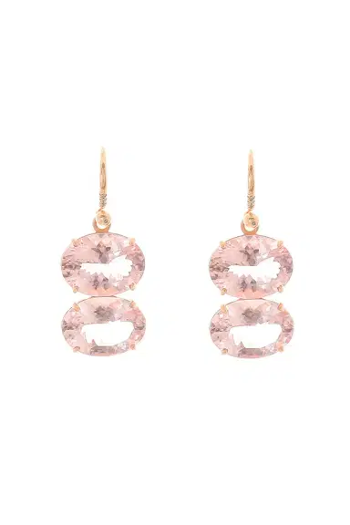 IRENE NEUWIRTH JEWELRY Gemmy Gem Double Stone Morganite Earrings | Thumbnail 1 IRENE NEUWIRTH JEWELRY Gemmy Gem Double Stone Morganite Earrings | Thumbnail 1