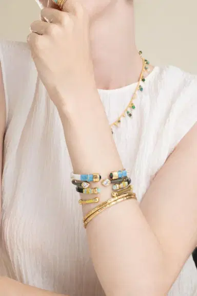 Gas Bijoux Green Multi Bracelet Zanzifull Bangle Bracelet | Thumbnail 2 Gas Bijoux Green Multi Bracelet Zanzifull Bangle Bracelet | Thumbnail 2