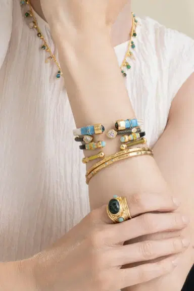 Gas Bijoux Green Multi Bracelet Zanzifull Bangle Bracelet | Thumbnail 3 Gas Bijoux Green Multi Bracelet Zanzifull Bangle Bracelet | Thumbnail 3