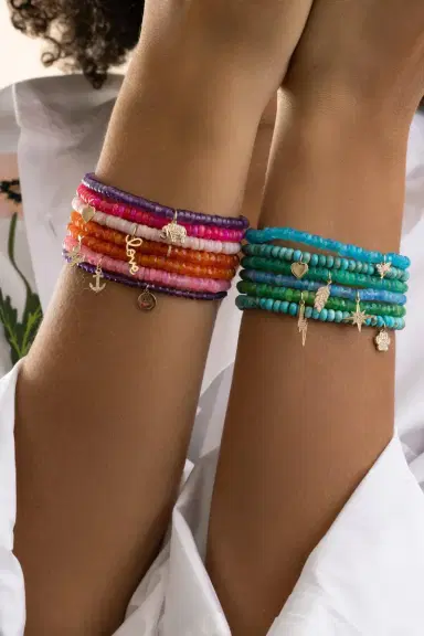 Sydney Evan Green opal Small Lightening Bolt Charm Bracelet | Thumbnail 3 Sydney Evan Green opal Small Lightening Bolt Charm Bracelet | Thumbnail 3