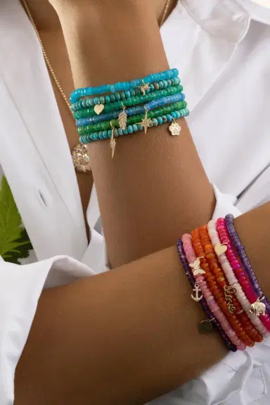 Sydney Evan Green opal Small Lightening Bolt Charm Bracelet | Thumbnail 4 Sydney Evan Green opal Small Lightening Bolt Charm Bracelet | Thumbnail 4