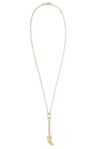 Foundrae Green Prasiolite Small La Loba Claw Belcher Necklace | Thumbnail 1 Foundrae Green Prasiolite Small La Loba Claw Belcher Necklace | Thumbnail 1