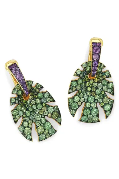 VRAM Green Purple Sapphire Split Super Sine Earrings | Thumbnail 6 VRAM Green Purple Sapphire Split Super Sine Earrings | Thumbnail 6