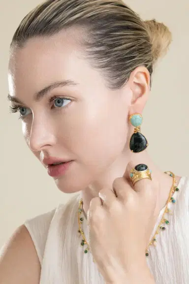 Gas Bijoux Green Silia Earrings | Thumbnail 2 Gas Bijoux Green Silia Earrings | Thumbnail 2
