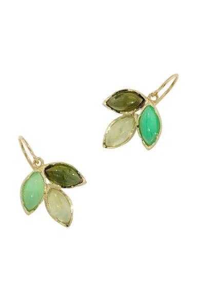 IRENE NEUWIRTH JEWELRY Green Tourmaline Three Marquise Earrings | Thumbnail 1 IRENE NEUWIRTH JEWELRY Green Tourmaline Three Marquise Earrings | Thumbnail 1
