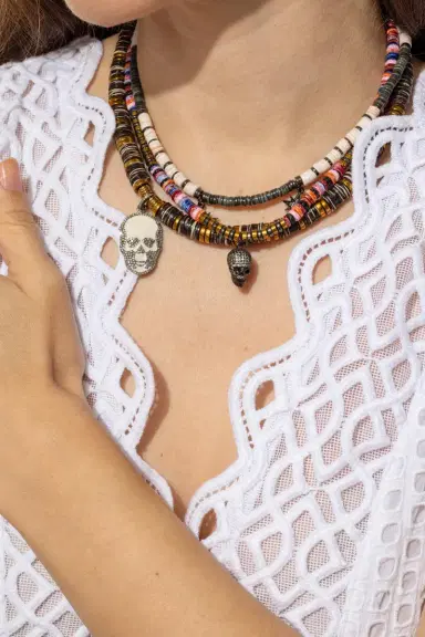 HIJAS DE PUKA Grey Shell White Skull Necklace | Thumbnail 2 HIJAS DE PUKA Grey Shell White Skull Necklace | Thumbnail 2