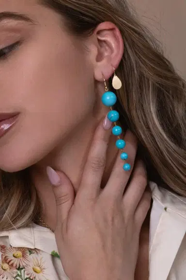 IRENE NEUWIRTH JEWELRY Gumball Turquoise Drop Earrings | Thumbnail 2 IRENE NEUWIRTH JEWELRY Gumball Turquoise Drop Earrings | Thumbnail 2