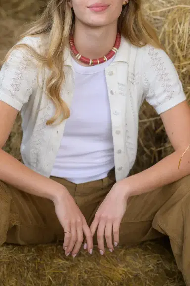 HIJAS DE PUKA Jaipur Red Bone African Beaded Necklace | Thumbnail 4 HIJAS DE PUKA Jaipur Red Bone African Beaded Necklace | Thumbnail 4