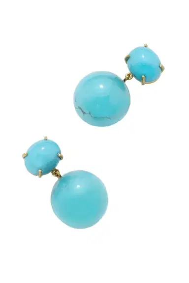 IRENE NEUWIRTH JEWELRY Kingman Turquoise Oval Gumball Earrings | Thumbnail 1 IRENE NEUWIRTH JEWELRY Kingman Turquoise Oval Gumball Earrings | Thumbnail 1