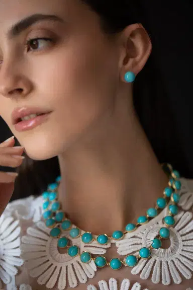 IRENE NEUWIRTH JEWELRY Kingman Turquoise Stud Earrings | Thumbnail 2 IRENE NEUWIRTH JEWELRY Kingman Turquoise Stud Earrings | Thumbnail 2