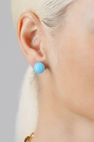 IRENE NEUWIRTH JEWELRY Kingman Turquoise Stud Earrings | Thumbnail 3 IRENE NEUWIRTH JEWELRY Kingman Turquoise Stud Earrings | Thumbnail 3