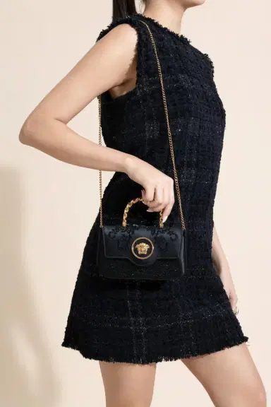Versace La Meduse Mini Bag - Black Satin | Thumbnail 4 Versace La Meduse Mini Bag - Black Satin | Thumbnail 4