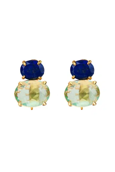 BOUNKIT JEWELRY Lapis Green Quartz Earrings | Thumbnail 1 BOUNKIT JEWELRY Lapis Green Quartz Earrings | Thumbnail 1