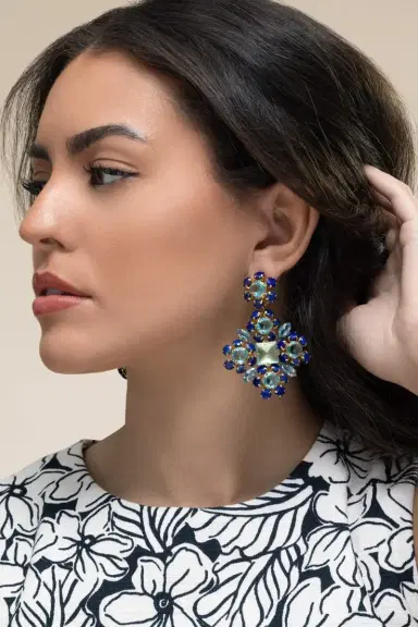 BOUNKIT JEWELRY Lapis Quartz Ariadne Earrings | Thumbnail 2 BOUNKIT JEWELRY Lapis Quartz Ariadne Earrings | Thumbnail 2