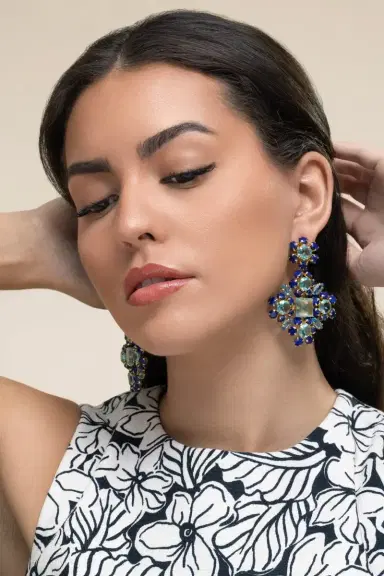 BOUNKIT JEWELRY Lapis Quartz Ariadne Earrings | Thumbnail 4 BOUNKIT JEWELRY Lapis Quartz Ariadne Earrings | Thumbnail 4