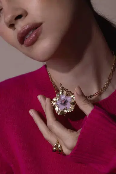 Brent Neale Large Hibiscus Pendant Necklace | Thumbnail 2 Brent Neale Large Hibiscus Pendant Necklace | Thumbnail 2