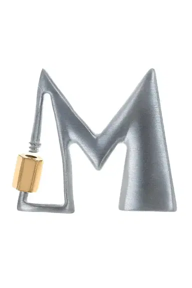 Marla Aaron Large Mixed Metal Initial Lock | Thumbnail 1 Marla Aaron Large Mixed Metal Initial Lock | Thumbnail 1