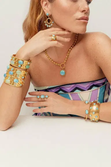 Sylvia Toledano Larimar Byzantine Cuff Bracelet | Thumbnail 2 Sylvia Toledano Larimar Byzantine Cuff Bracelet | Thumbnail 2