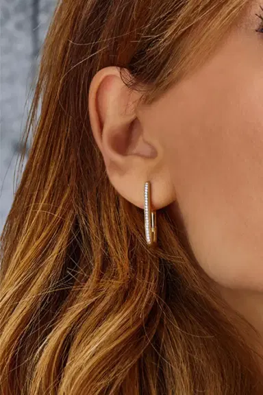 NANIS Libera Medium Diamond Square Hoop Earrings | Thumbnail 2 NANIS Libera Medium Diamond Square Hoop Earrings | Thumbnail 2