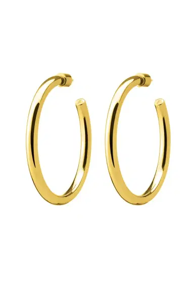 Jennifer Fisher Lilly Baby Hoop Earrings - Yellow Gold - 1.5in | Thumbnail 2 Jennifer Fisher Lilly Baby Hoop Earrings - Yellow Gold - 1.5in | Thumbnail 2