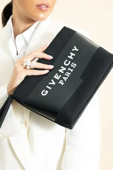 Givenchy Logo Pouch Clutch - Black | Thumbnail 3 Givenchy Logo Pouch Clutch - Black | Thumbnail 3