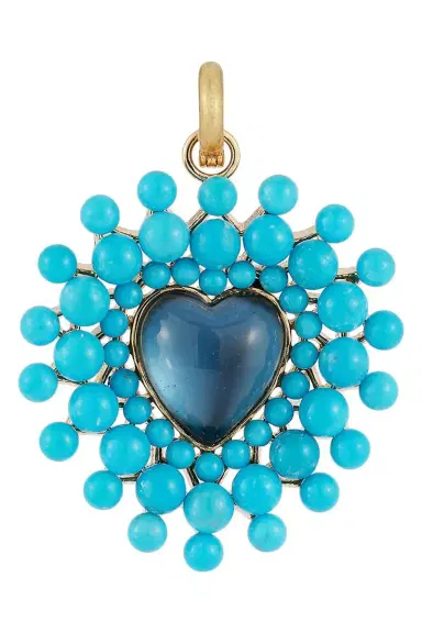 Storrow London Blue Topaz Turquoise Cluster Juliana Heart Charm | Thumbnail 1 Storrow London Blue Topaz Turquoise Cluster Juliana Heart Charm | Thumbnail 1