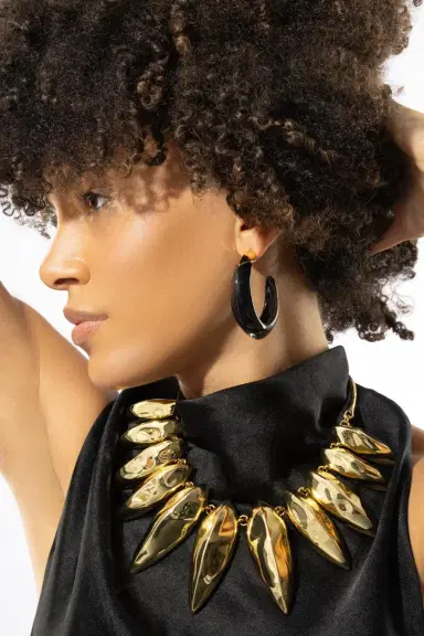 ALEXIS BITTAR Luminous Edged Hoop Earrings | Thumbnail 5 ALEXIS BITTAR Luminous Edged Hoop Earrings | Thumbnail 5