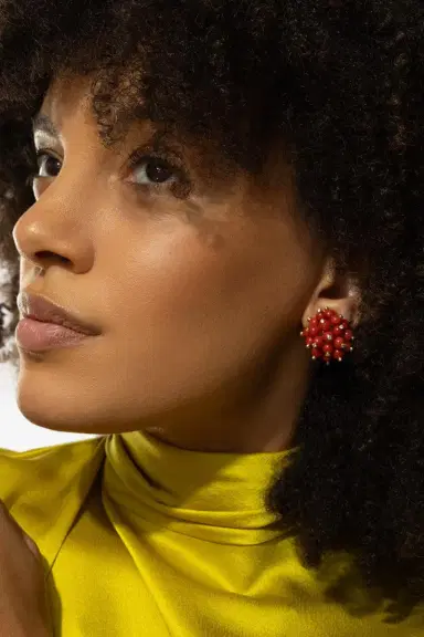ALETTO BROTHERS Mediterranean Coral Diamond Accent Bacca Earrings | Thumbnail 3 ALETTO BROTHERS Mediterranean Coral Diamond Accent Bacca Earrings | Thumbnail 3
