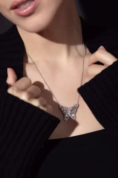 Suzanne Kalan Medium Diamond Butterfly Necklace | Thumbnail 3 Suzanne Kalan Medium Diamond Butterfly Necklace | Thumbnail 3