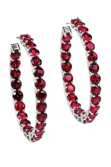 Bayco Medium Ruby Eternity Hoops | Thumbnail 1 Bayco Medium Ruby Eternity Hoops | Thumbnail 1
