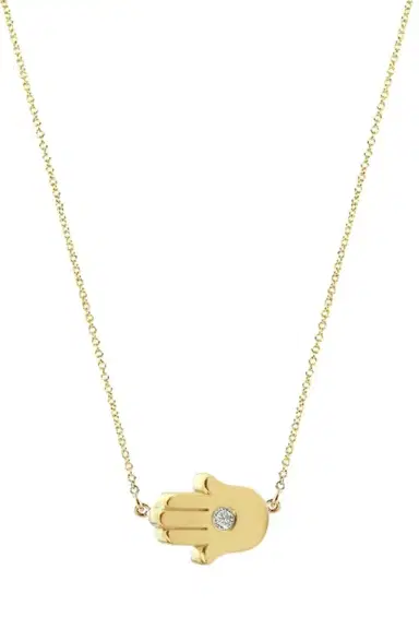 Jennifer Meyer Mini Diamond Hamsa Necklace | Thumbnail 1 Jennifer Meyer Mini Diamond Hamsa Necklace | Thumbnail 1