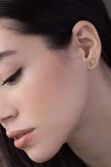 Jennifer Meyer Mini Leaf Studs | Thumbnail 2 Jennifer Meyer Mini Leaf Studs | Thumbnail 2