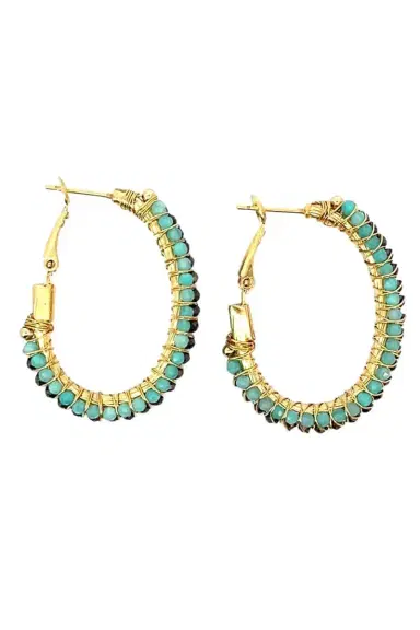 Gas Bijoux Mixed Green Beaded Lyre Earrings | Thumbnail 5 Gas Bijoux Mixed Green Beaded Lyre Earrings | Thumbnail 5