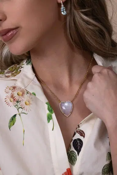 IRENE NEUWIRTH JEWELRY Moonstone Diamond Heart Necklace | Thumbnail 4 IRENE NEUWIRTH JEWELRY Moonstone Diamond Heart Necklace | Thumbnail 4