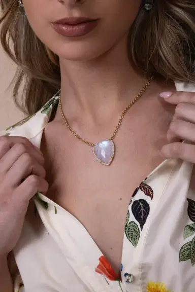 IRENE NEUWIRTH JEWELRY Moonstone Diamond Heart Necklace | Thumbnail 5 IRENE NEUWIRTH JEWELRY Moonstone Diamond Heart Necklace | Thumbnail 5