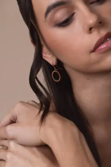MARK DAVIS Mozambique Garnet Burgundy Bakelite Earrings | Thumbnail 3 MARK DAVIS Mozambique Garnet Burgundy Bakelite Earrings | Thumbnail 3