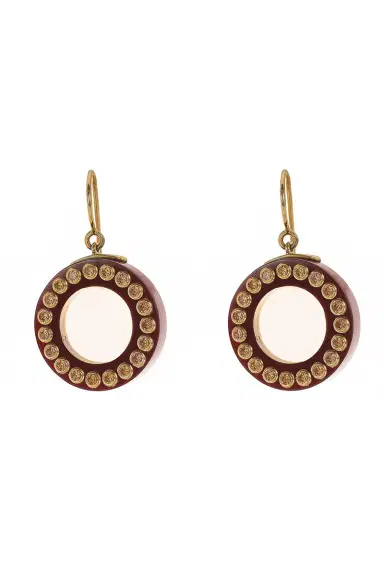 MARK DAVIS Mozambique Garnet Burgundy Bakelite Earrings | Thumbnail 1 MARK DAVIS Mozambique Garnet Burgundy Bakelite Earrings | Thumbnail 1