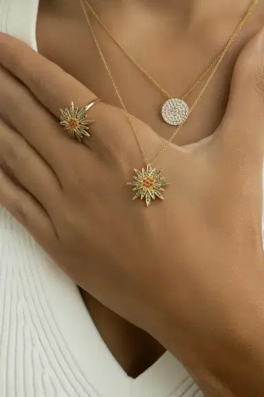 LISA NIK Multi Sapphire Star Necklace | Thumbnail 3 LISA NIK Multi Sapphire Star Necklace | Thumbnail 3