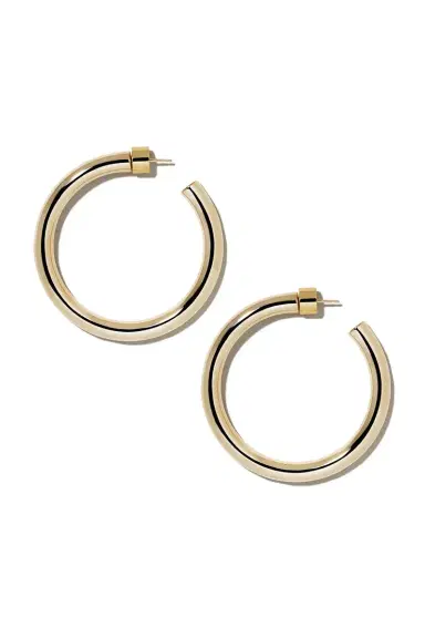 Jennifer Fisher Natasha Baby Hoop Earrings - Yellow Gold - 1.5 | Thumbnail 1 Jennifer Fisher Natasha Baby Hoop Earrings - Yellow Gold - 1.5 | Thumbnail 1