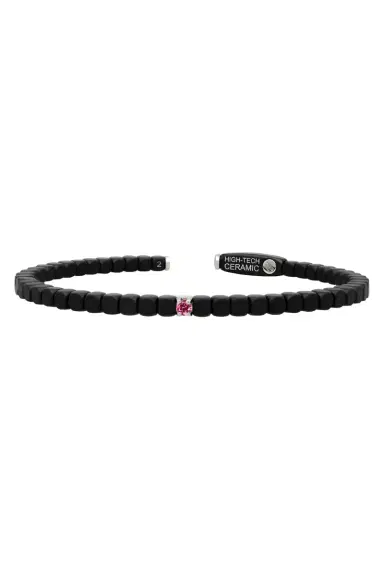 ROBERTO DEMEGLIO One Pink Sapphire Matte Black Dado Bangle Bracelet | Thumbnail 1 ROBERTO DEMEGLIO One Pink Sapphire Matte Black Dado Bangle Bracelet | Thumbnail 1